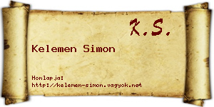 Kelemen Simon névjegykártya